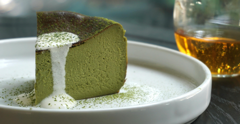 Easy Pandan Basque Burnt Cheesecake | Oi Boba