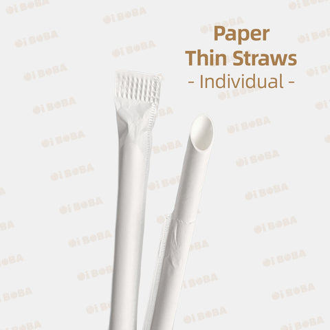 Indiv. Wrap Paper Thin Straws (5000pcs) 23cm
